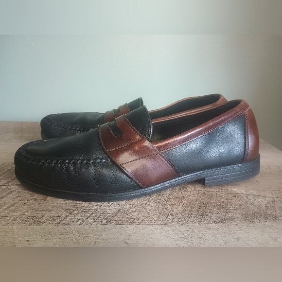 Sperry Mens Leather Penny Loafers 10.5 Black Brown Business Academia Old Money - Picture 3 of 11